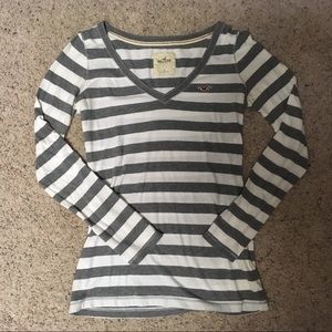 Grey and White Striped long sleeve tee!